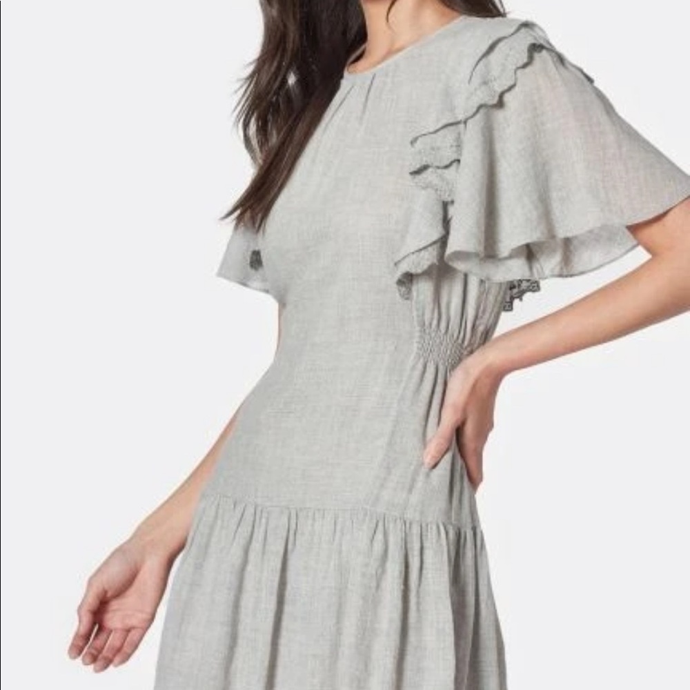 Joie Gray Ruffle Dress - Picture 3 of 10